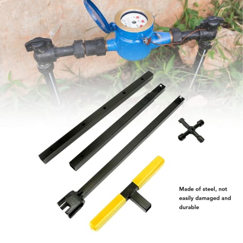 Water Stop Wrench, T-Handle Water Meter Repair Wrench (Yellow)