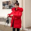 Winter Women's Mid-length Loose Cotton-padded Jacket with Large Fur Collar and Down Jacket
