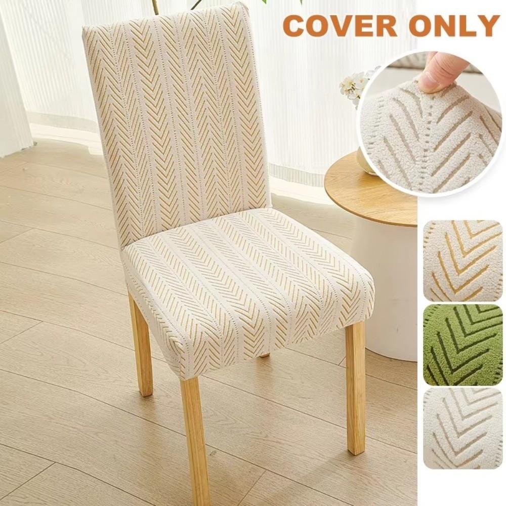 High Back Dining Chair Cover Elastic Spandex Slipcover Jacquard Chair Cover Stretch Jacquard Kitchen Chair Cover Dining Room