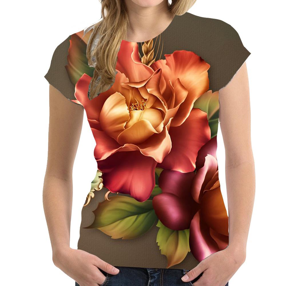 

Женская футболка с 3D-цветочным принтом, повседневная одежда в стиле хип-хоп, праздничная футболка с короткими рукавами в стиле Харадзюку, футболка Y2K большого размера 6XL