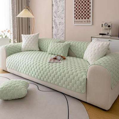 Leather Sofa Cover Cover Cloth Towel Autumn and Winter Light Luxury Advanced Sense Solid Color Thickened Non-Slip Cushion