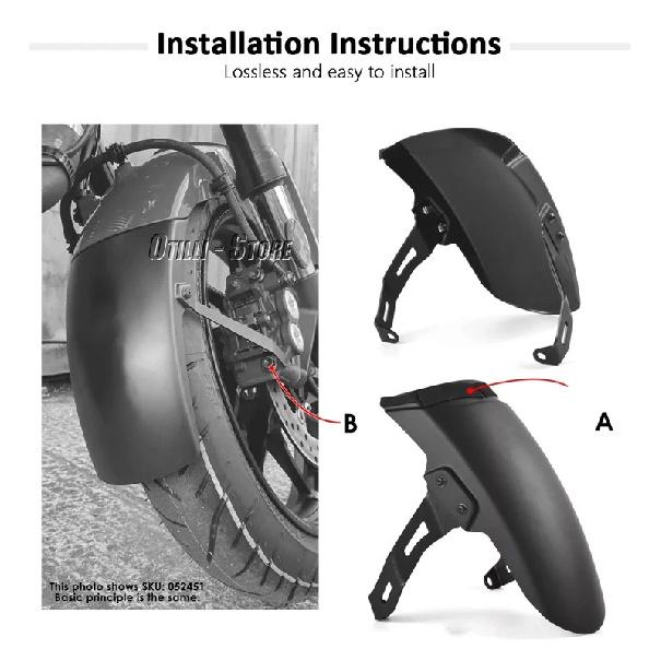 Ny 2022 2023 2024 Framskärm Stänkskärmsförlängare Motorcykeltillbehör Svart För Honda NT 1100 NT1100 nt1100