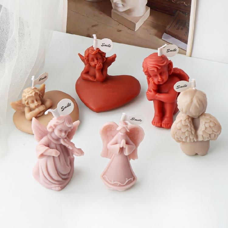 Silicone Mold 3D Angel Candle Molds Handmade DIY Soap Baking Molds Home Decors