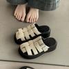 Cake Shoes Women's Shoes Thick-soled Toe Shoes New Women's Style Lazy Person One-step Hollowed-out Flip-flops