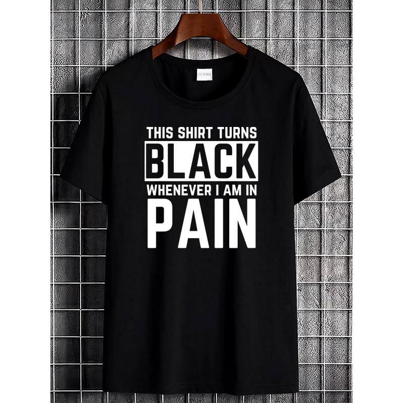 Fibromyalgia And Chronic Pain Awareness T-Shirt - This Shirt Turns When I'M In Pain Slogan, Soft Breathable Unisex Casual Round Neck Tee for