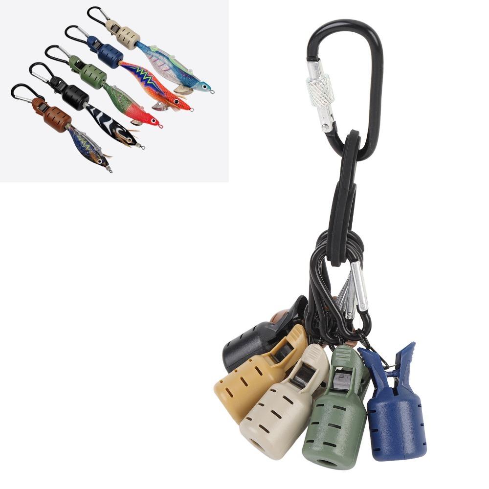 6PCS Easy Clip Squid Jig Hook Protector with Carabiner Squid Jig Bait Protector  Sea Fishing