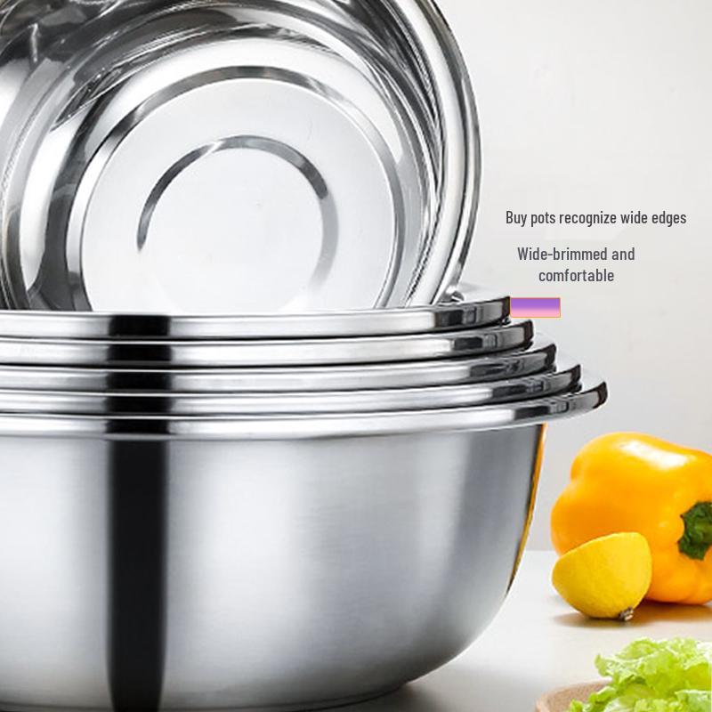 Stainless Steel Basin, Large/Extra-Large: Ideal for Washing Vegetables, Mixing Dough, or Bathing.