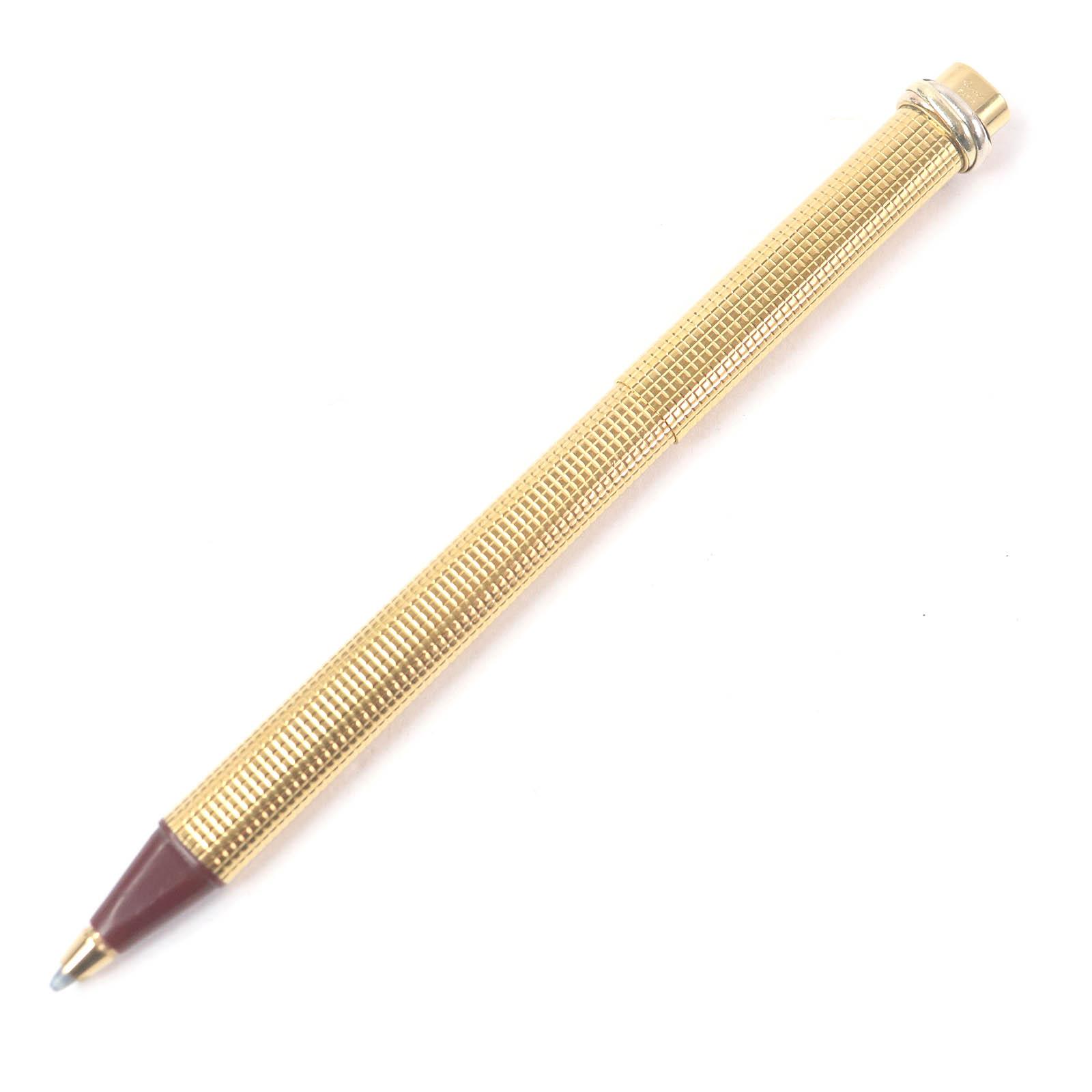 Cartier Ballpoint pen Block Check Trinity Cap Style gold mens Used