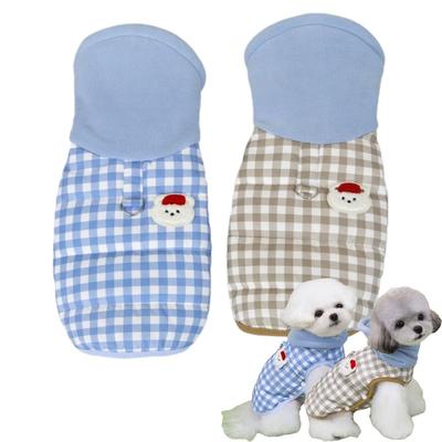 Fashion Cute Grid Pet Dog Clothes Thickened Cat Clothes Puppy Clothes Vest Pet Supplies Winter Warm Teddy Bear Coat Winter