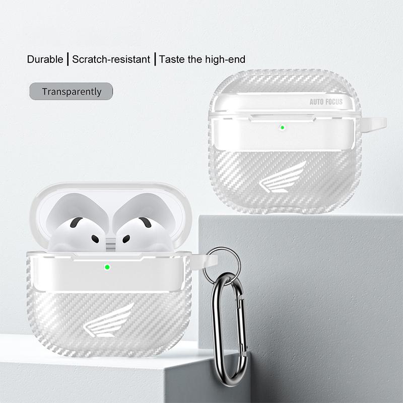 Carbon Fiber Earphone Cover For Case TPU Headphone Funda With keyring Airpods 1/2/3/4/Pro For Honda CB400CB650FCBF CBR25ORR CRF ahl256