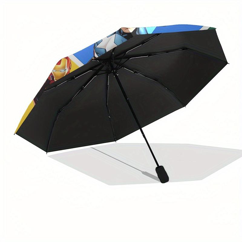 Disney Avengers,Superheroes,Comics Manual Opening and Closing Umbrella, 8-Rib Reinforced Folding Design, Lightweight