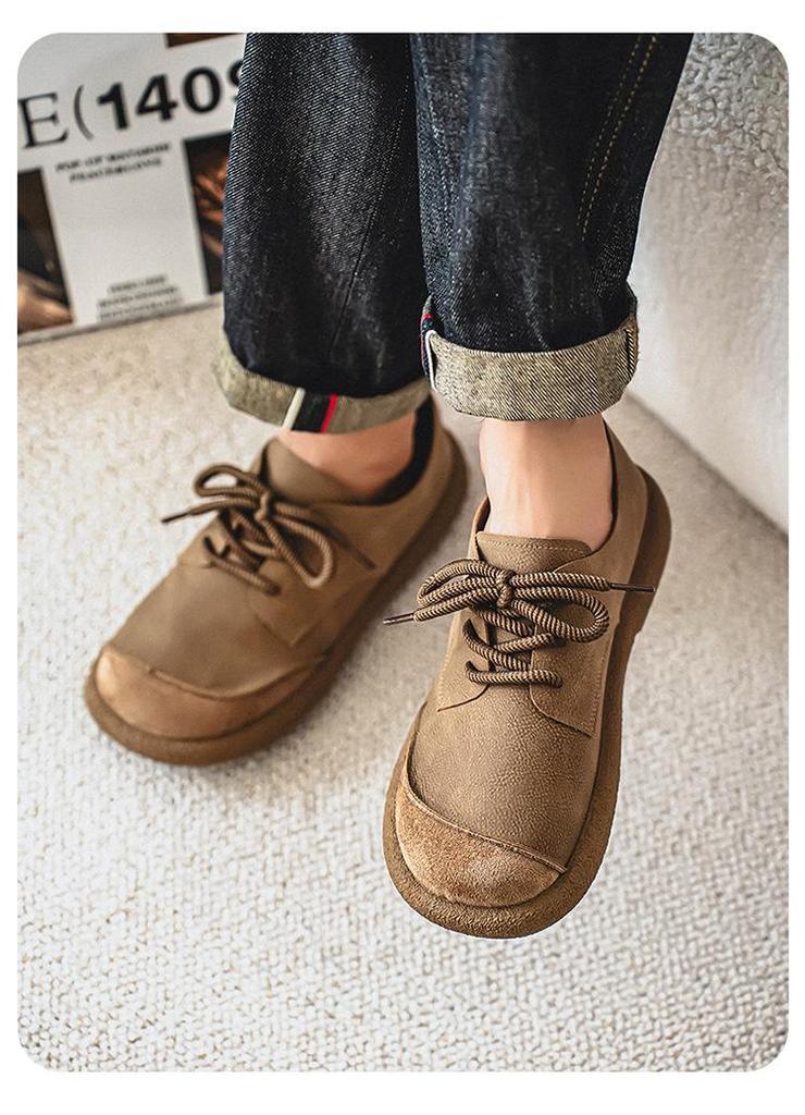 Men's Plus Size Breathable Leather Driving Shoes - Autumn Style, Non-Slip Soft Sole, Fashionable & Versatile.