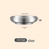304 Stainless Steel Deepened Double-Layer Round Plate - Steak, Dessert, and Fruit Dining Plate