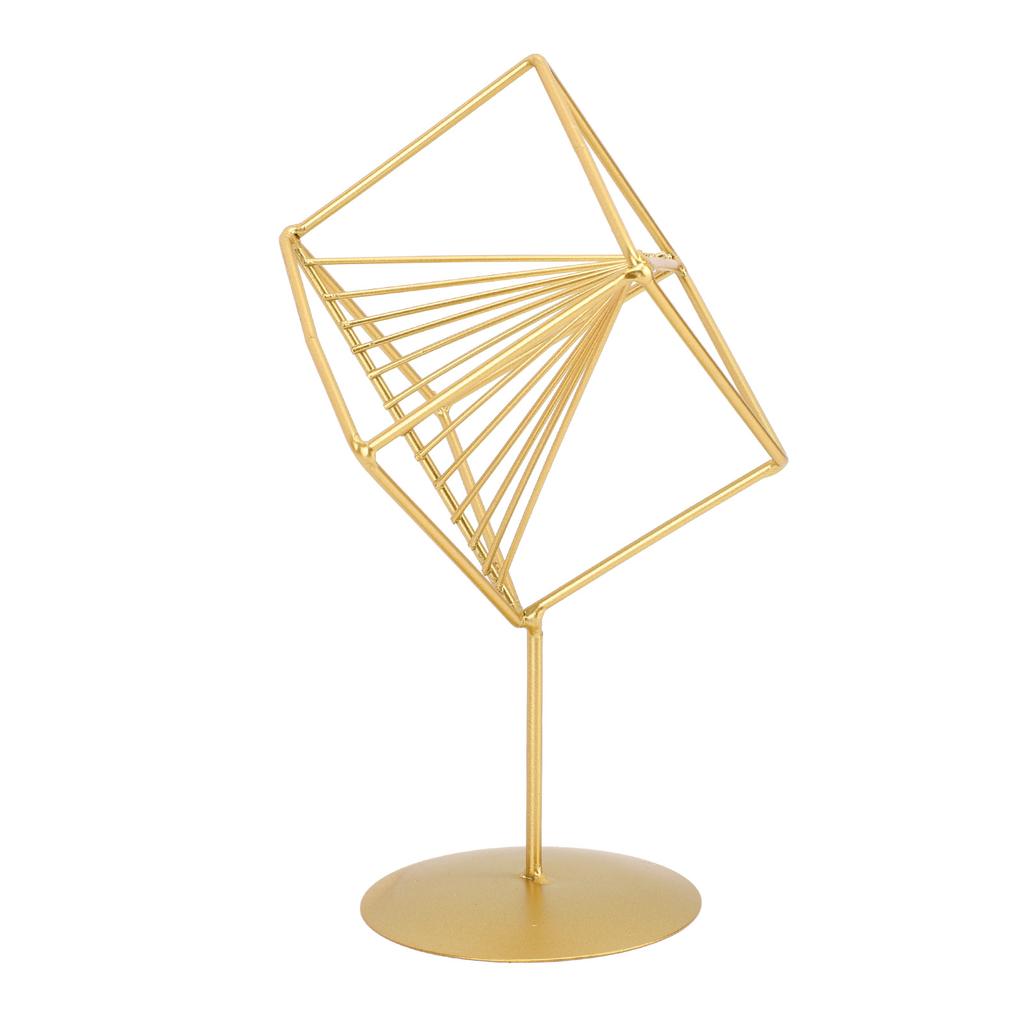 Gold Geometric Table Decor Creative 3D Iron Geometric Sculpture Compact Art Ornament Decor for