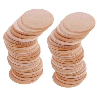 50 Pieces 36mm Mini Natural Wood Slices Log Circles, Wood Slabs, Tree Slice, for Country , Rustic Wedding Decoration Craft