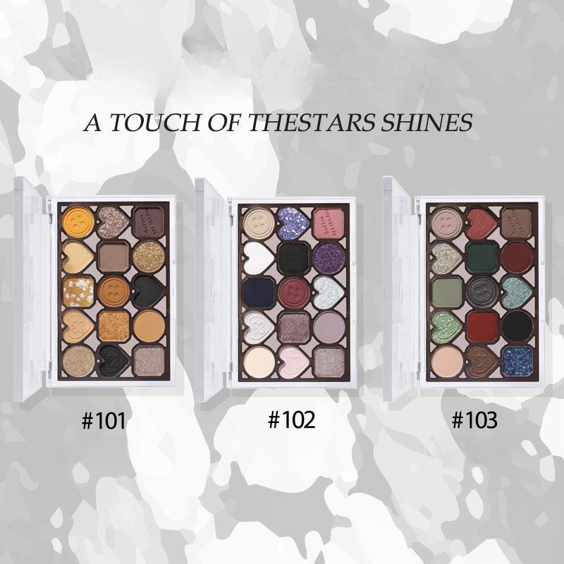 Button Fifteen Color Eyeshadow Palette Pearlescent Matte Earth Color Anti-Pink Eye Makeup Cosmetics