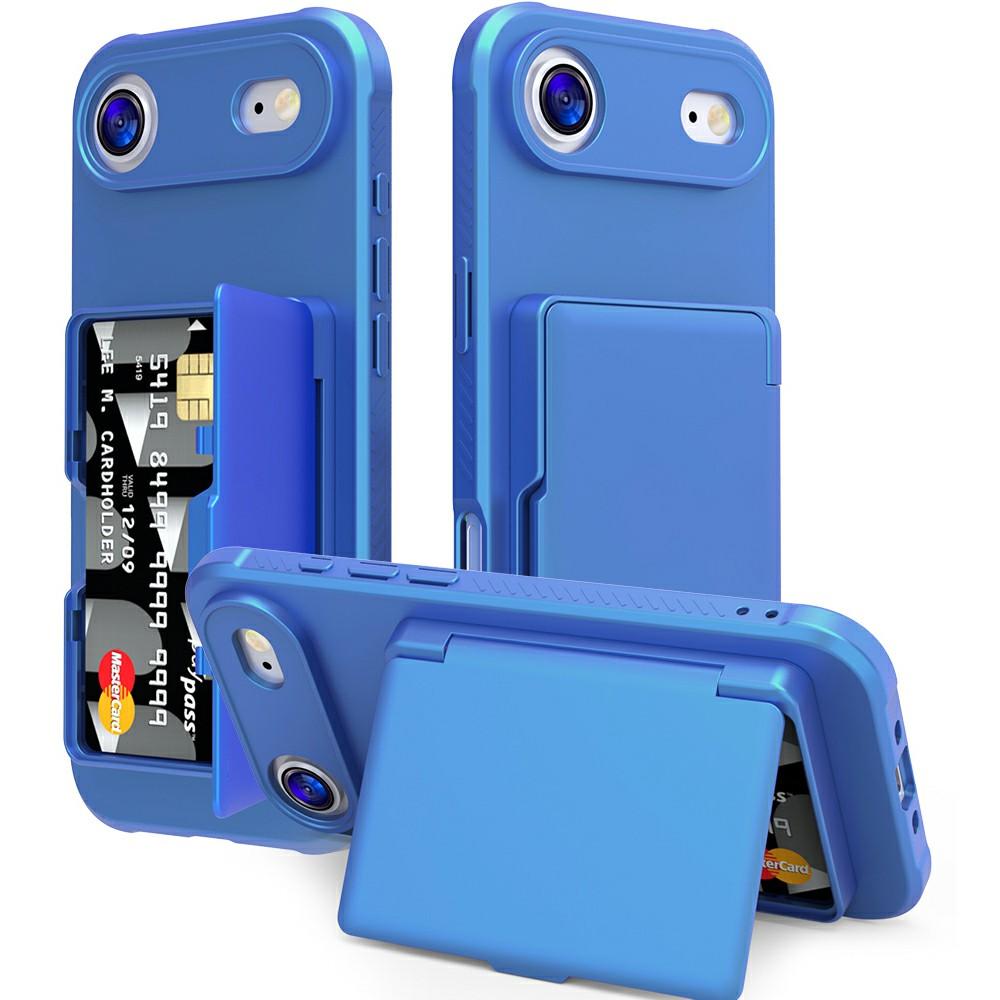For iPhone Air Case PC + TPU Phone Cover with Hidden Mirror Card Holder Kickstand