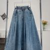 Denim A Line Skirt For Plus Size Women With Button Details For Fall 2025