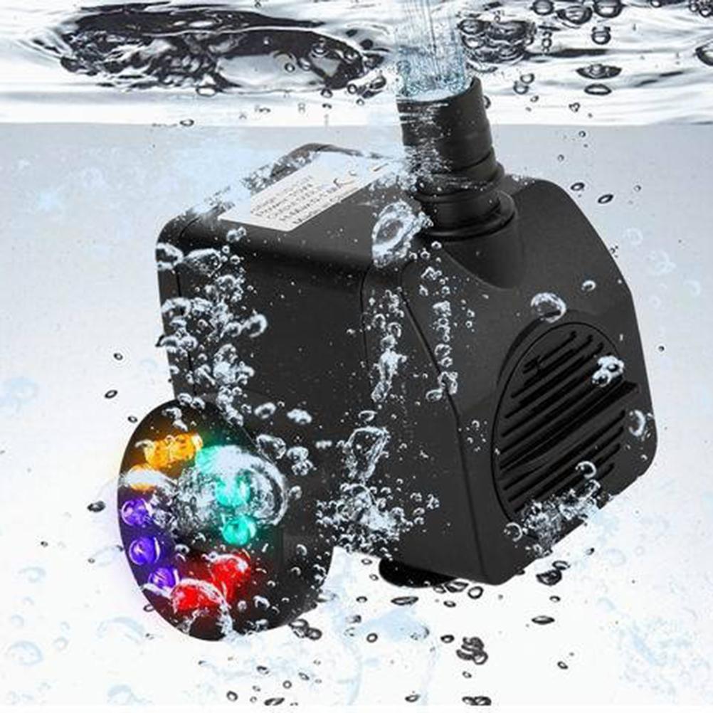 16W LED Submersible Water Pump Fountain Pump Firm Low Noise with Light Outdoor Fountain Pumps for