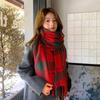 Autumn and winter models, new plaid scarves, high-end women's versatile shawls, plaid thickened scarves