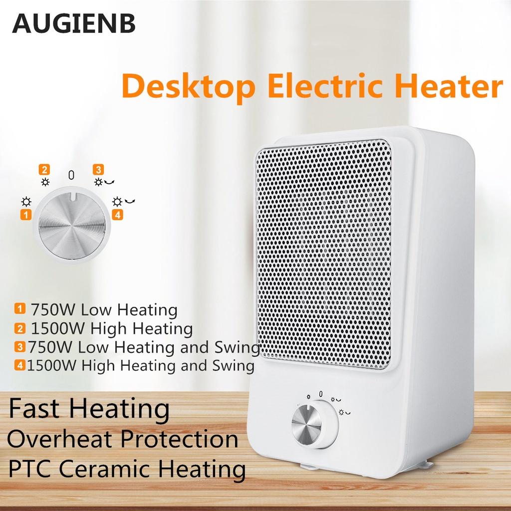750W/1500W Electric Heater Portable Heating Fan Mini Desktop Air Cold Warm Heater Fan Winter 2Gear for HomeOffice