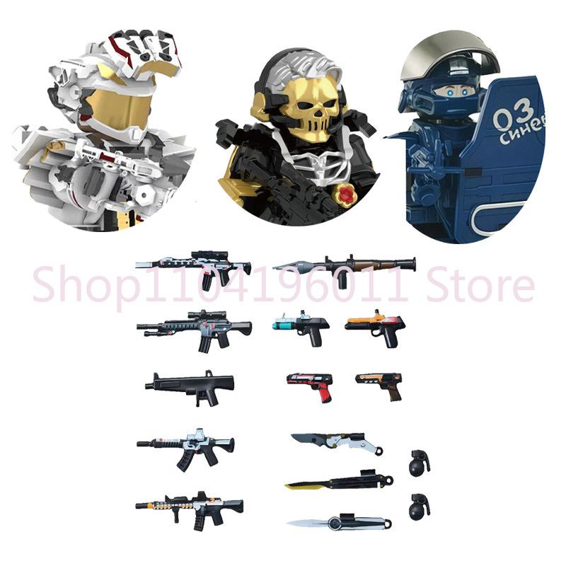 MOC UV Printing Military Building Blocks Accessories Soldier Figures Special Forces Army Sniper Police Bricks Toy Children Gift