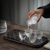 Japanisches Glas-Sake-Set, Sake-Krug Sake-Tasse Transparent Modern für Hausparty und Tolle Geschenke 4 Sake-Tassen + 1 Sake-Krug + 1 Gefäßtasse zum Erhitzen
