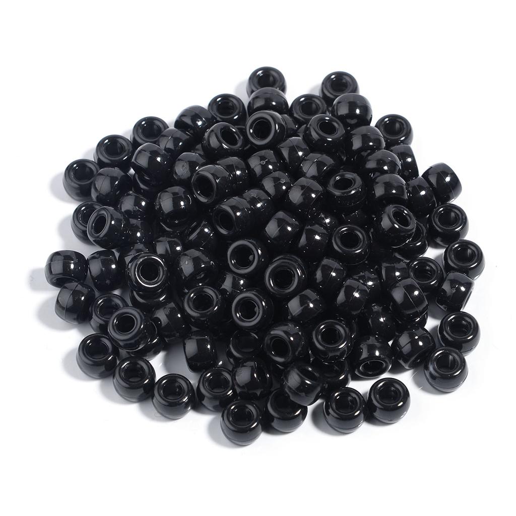 200pcs/lot 9mm Mix Color Acrylic Beads 4mm Big Hole Round Loose Beads For Jewelry Making DIY Necklace Bracelet Craft Accessories