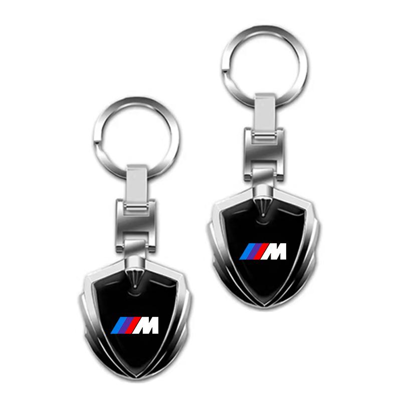 1 Stück Metall Auto M LOGO Emblem Schlüsselanhänger Schildförmiger Schlüsselanhänger für BMW M E46 E90 E60 F10 F30 F20 E39 E36 X5 E70 F25 F15 E53 E92
