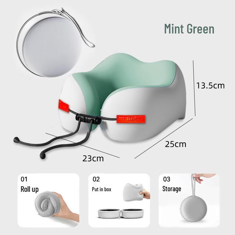 U-Shaped Travel Neck Pillow with Storage Box