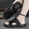 Slippers men's 2025 summer new one-shoe dual-purpose soft-soled seaside beach wading light leisure one-word cool slippers