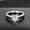 Elegant Classic Real   CopperFinger Rings Jewelry Crystal Cubic Zircons 4 Claws Women Wedding Anillos
