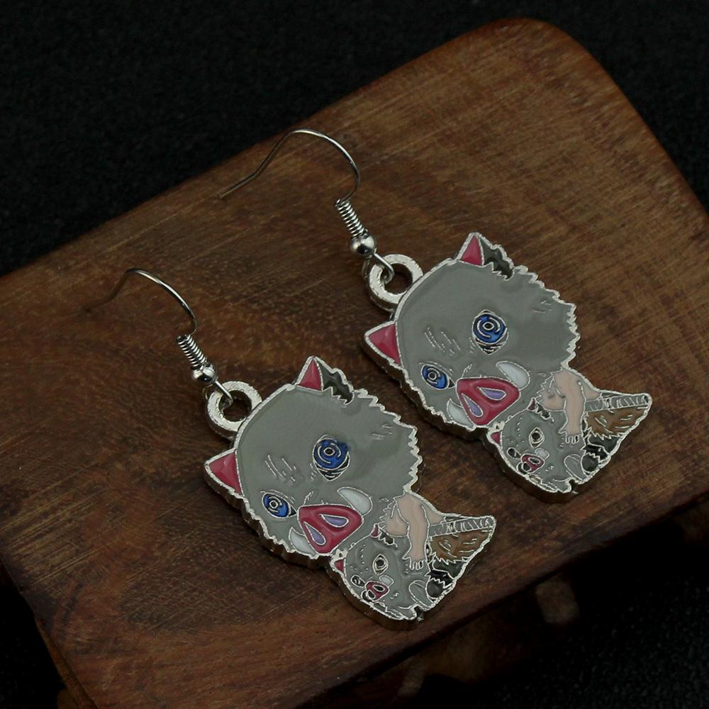 Náušnice Demon Slayer Cosplay Prop Kimetsu No Yaiba Tanjirou Kamado 1 Pár Postavy Trendy Šperky