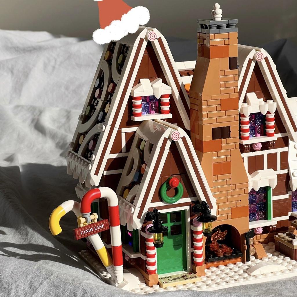 Der Weihnachtsmann kommt Lebkuchenhaus Bausteine Gebäude Modell Kinder Puzzle Spielzeug Geschenk