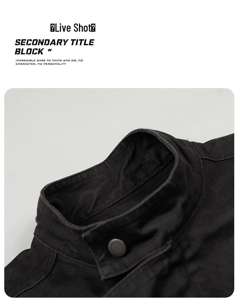 11KN Unisex Retro Distressed Workwear Jacket with Airplane Buckle and Wide Lapel