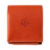 [HUKURO] Bifold Wallet -Beh- Box Coin Case, Large Capacity, Tochigi Leather, Genuine Leather, Square, Orange