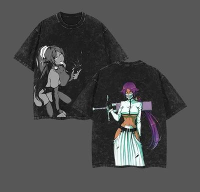 Japanese Hot Anime BLEACH T Shirts Washed Oversized Vintage Washed High Quality Hot Product Unisex Sweatshirt Cotton Comfortable