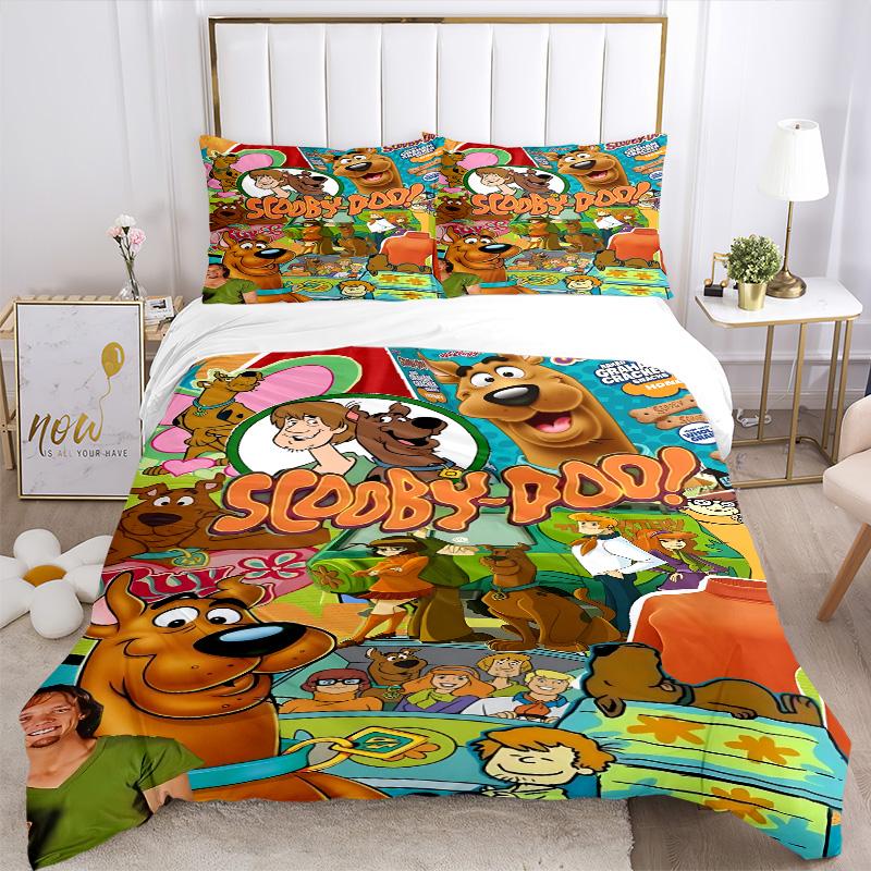 Scoobydoo Mystery Adventure Print 3Pcs Bedding Setduvet Cover With 2 Bedropillowcase Home Birthday Gift