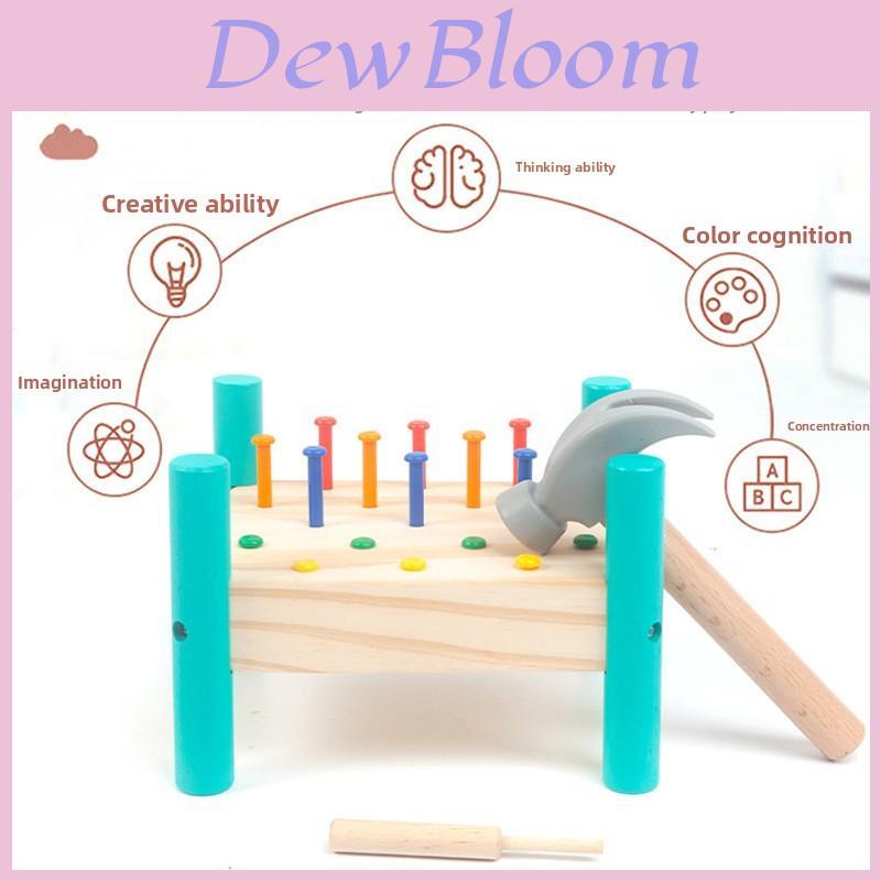 Wooden Hammering Bench For Toddlers With Colorful Design For Handeye Coordination Learning