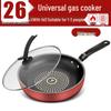 Crystal Diamond Non-stick Universal Flat-bottom Wok for Induction & Gas Stoves, Stir-fry & Frying Pan