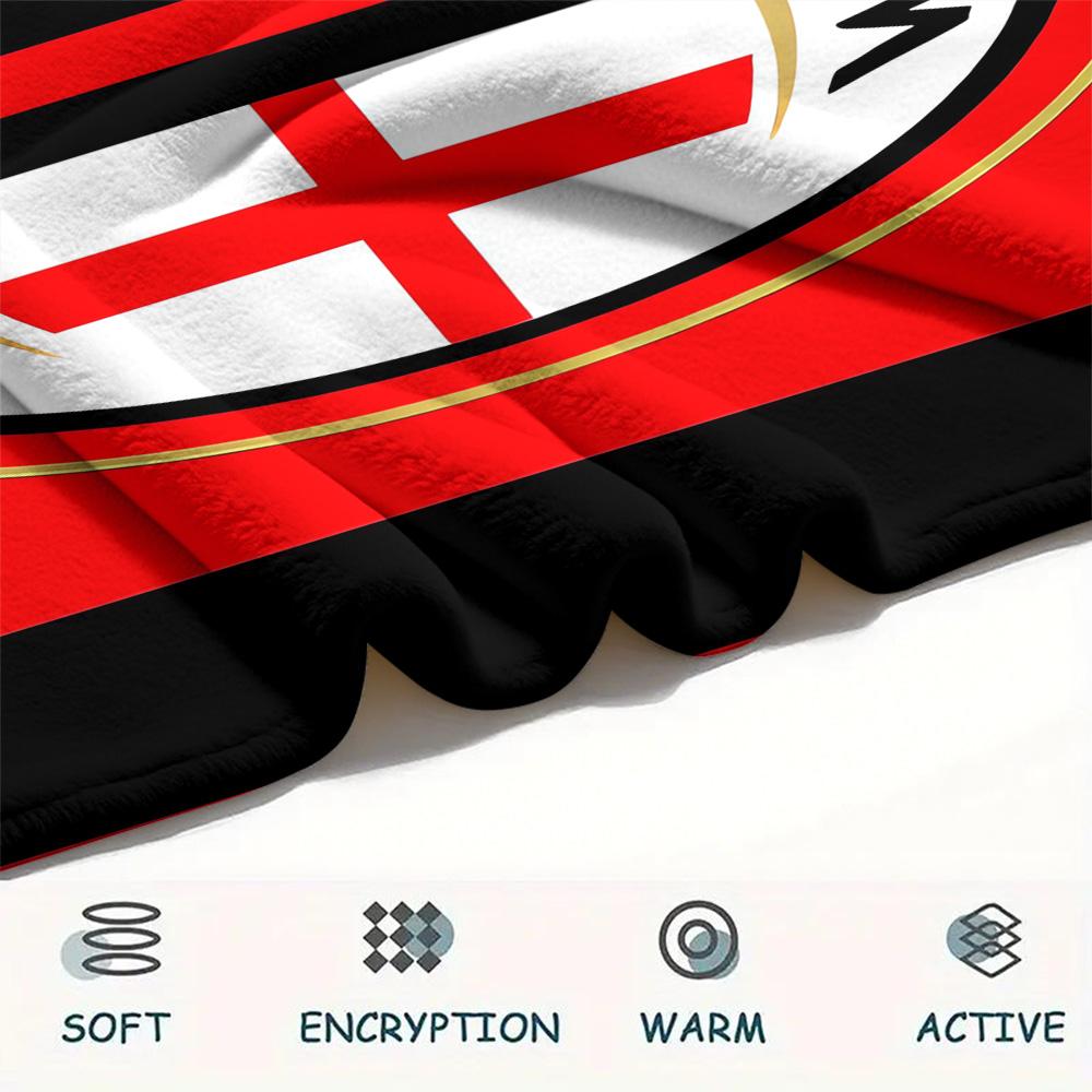 AC Milan Print Flannel Blanket, High Quality Comfortable for All Seasons, Home Decor, Warmth and Comfort, Perfect for Christmas Gifts
