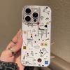 Painted Phone Case for iPhone 12 13 15 16 iPhone 16 12 13 14 15 Pro  14 15 16 Pro Max Coverage Shockproof Anti-Fingerprint Fresh Style Protective Case