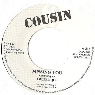 Płyta 7-calowa AMBELIQUE - Missing You NONE Cousin 2002 Jamajka Reggae, Ska & Dub Używana
