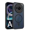 KEYSION Magnetic Phone Case for Redmi A3 A3X Soft Silicone+PC Matte Translucent Clear Shockproof Back Cover for Xiaomi POCO C61