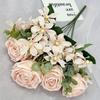 1Pc Artificial Flower 7-Pronged Lily Curling Rose Combination Flower Arrangement