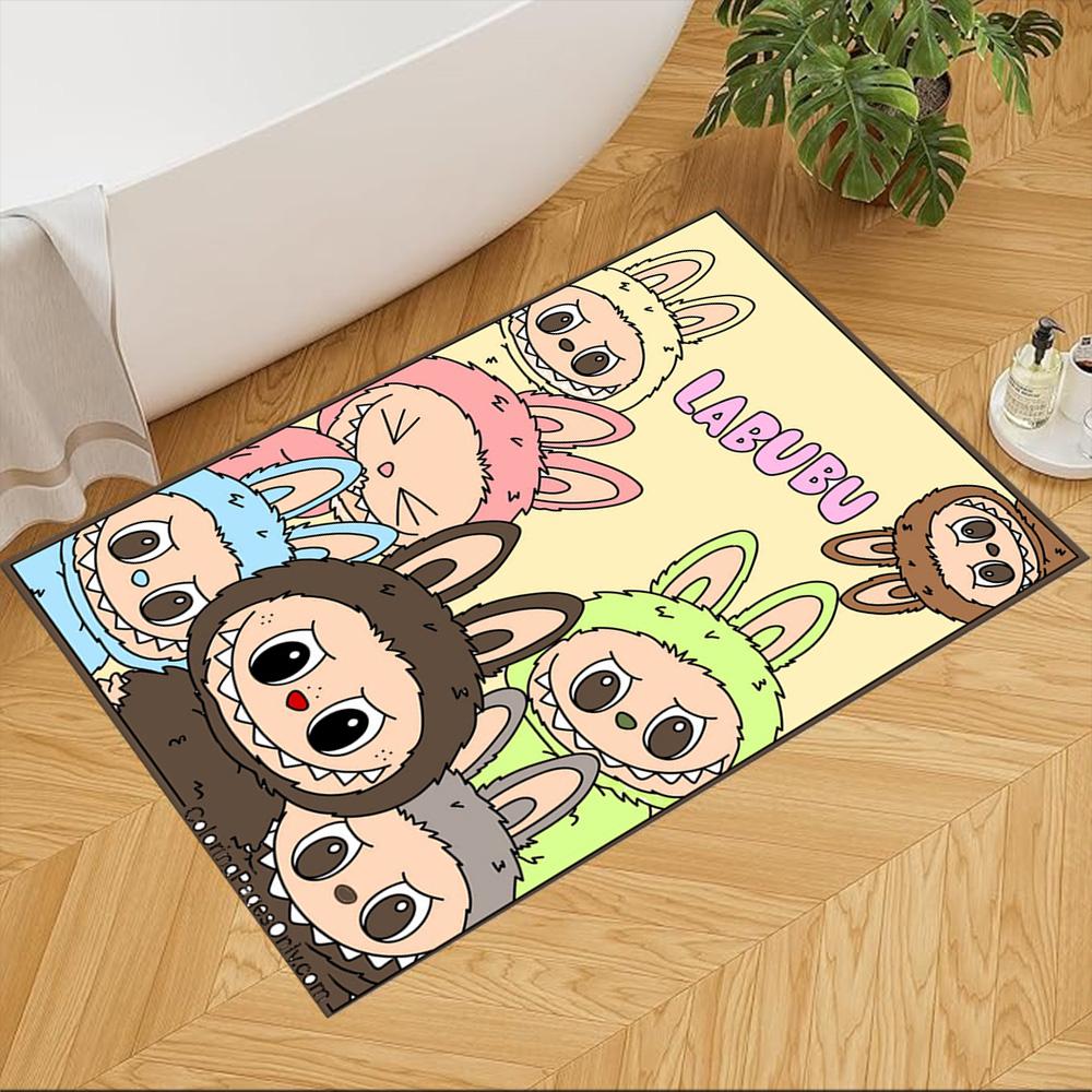 Labubu Floor Rug Office Rug Design for Bedrooms Hallway Living Rooms Foyer Anti-slip Rug Anime Office Decor Spiritual Gift