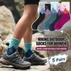5 Paar Damen Outdoor Wandersocken, Gepolsterte Komfort Stiefelsocken für Trekking, Camping, Wandern und Arbeit, Lange Normale Socken