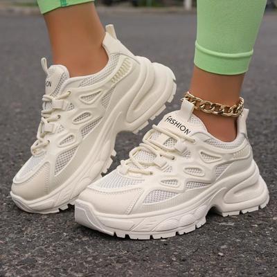 Women Sneakers 2024 New Summer Fashion Comfortable Platform Sneakers Women Lace-up Mesh All-match Walking Casual Shoes for Women