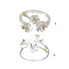 Elegant Irises Flower Adjustable Rings Silver Color Adjustable Rings Highlighting Elegant And Stylish Floral Designs