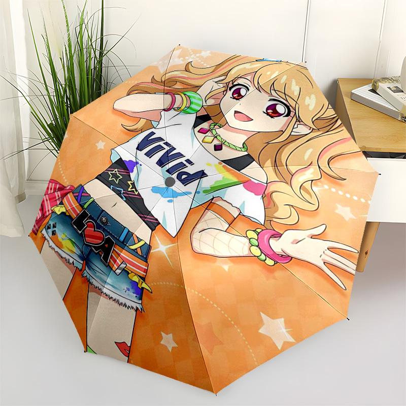 

1pc Vivid - Anime Character Outdoor Umbrella | Automatic Opening & Closing | Portable 3-Fold Design | 8-Rib Iron Frame | Perfect Gift for Fans, Travel
